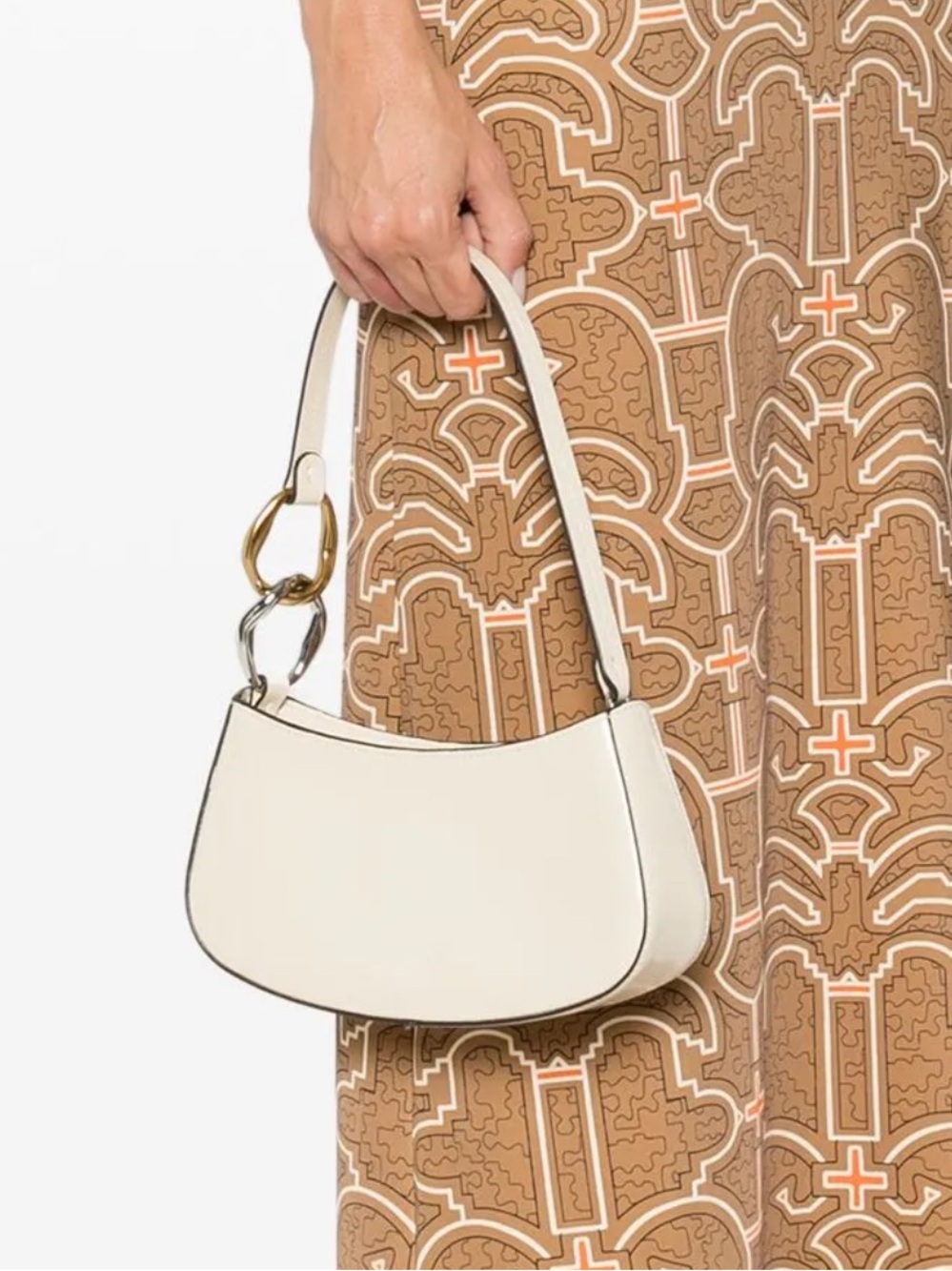 Staud Ollie Cream Shoulder Bag with Gold & Silver Hardware - Picture 3 of 10